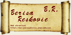 Beriša Resković vizit kartica